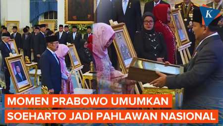 Momen Prabowo Umumkan Soeharto Pahlawan Nasional, Diterima Tutut dan Bambang Trihatmodjo