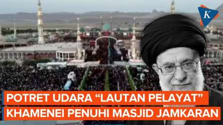 Pemandangan Lautan Pelayat Di Masjid Jamkaran Kota Qom Iringi Jenazah Ali Khamenei