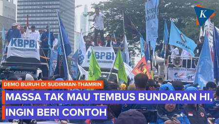Demo Buruh Di Sudirman-Thamrin, Massa Tak Mau Tembus Ke Bundaran HI