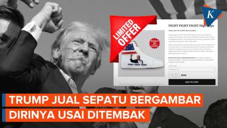 Insiden Maut Jadi Cuan, Trump Jual Sepatu Bergambar Foto Diri Saat Ditembak