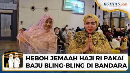 Heboh, Jemaah Haji RI Asal Gowa Pakai Baju Bling-bling Di Bandara Jeddah
