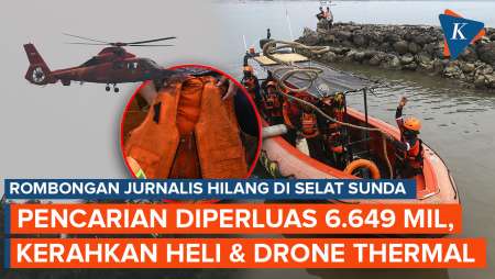 Hari Ke-7 Pencarian Rombongan Jurnalis Di Selat Sunda, Helikopter Dan Drone Thermal Dikerahkan