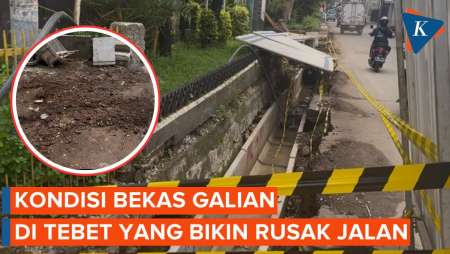 Saat Bekas Galian di Tebet Belum Tuntas dan Ganggu yang Melintas
