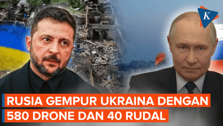 Serangan Besar-besaran! 580 Drone dan 40 Rudal Rusia Hantam Ukraina