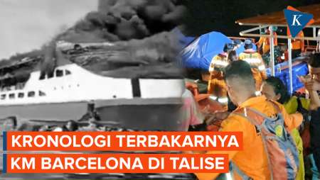Kronologi Kebakaran KM Barcelona di Perairan Pulau Talise