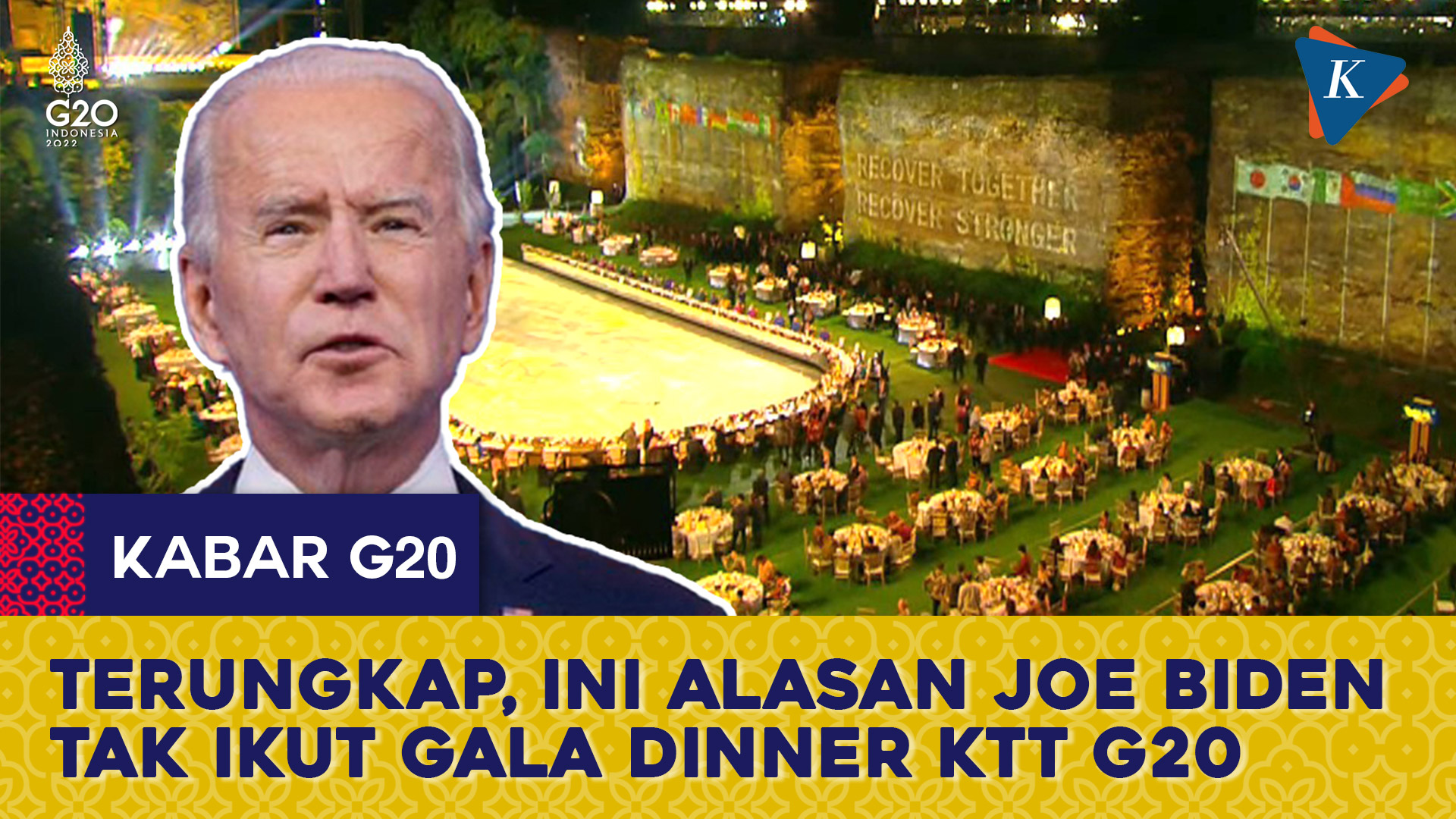 Pejabat AS Ungkap Alasan Joe Biden Tak Hadir di Gala Dinner KTT G20