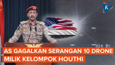 AS Kembali Serang Yaman, Cegat 10 Drone Houthi yang Akan Diluncurkan