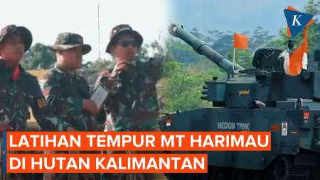 Momen Latihan Tempur Tank Harimau TNI AD di Hutan Kalimantan