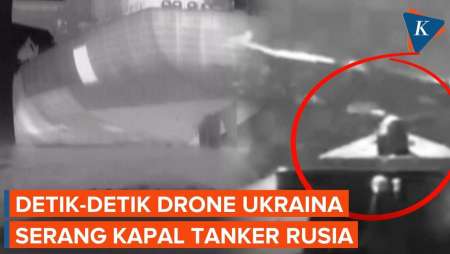 Detik-detik Drone Ukraina Serang Kapal Tanker Rusia di Laut Hitam