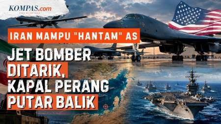 Bukti Iran "Pukul Mundur" AS: Drone Gentayangi Bomber B-1, Kapal Perang Putar Balik, Trump Frustrasi