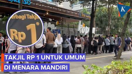 War Takjil Rp 1 Di Menara Mandiri, Antrean Mengular