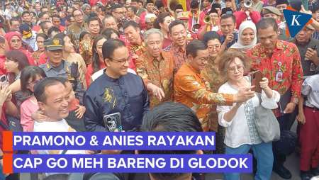 Pramono Dan Anies Jalan Bareng Di Glodok, Hadiri Perayaan Cap Go Meh