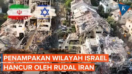 Rekaman Udara Dampak Serangan Rudal Iran ke Israel