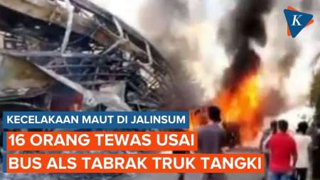Bus Lintas Sumatera Tabrak Truk Tangki Di Sumsel, 16 Orang Tewas