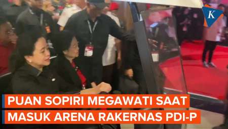 Momen Puan Maharani Sopiri Megawati Menuju Arena Rakernas PDI-P