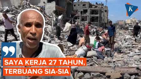 Kecewanya Warga Gaza Lihat Rumahnya Kini Rata dengan Tanah