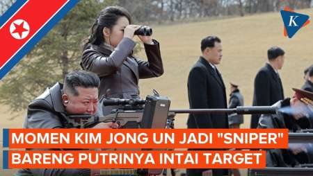 Momen Langka Kim Jong Un Bergaya “Sniper”, Putrinya Intai Target