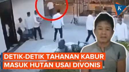 Detik-detik Tahanan Kabur Usai Divonis, Panjat Pagar Lari ke Hutan!