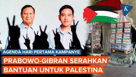 Jubir: Hari Pertama Kampanye, Prabowo-Gibran Serahkan Bantuan Palestina