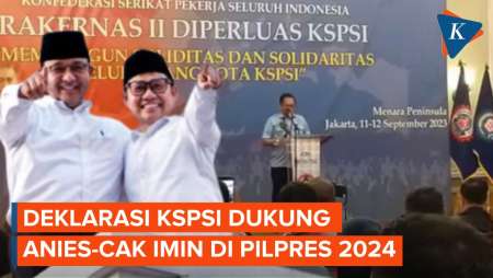 Hasil Rakernas, KSPSI Deklarasi Dukung Anies-Cak Imin di Pilpres 2024