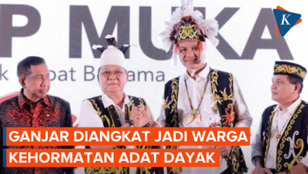 Ganjar Jadi Warga Kehormatan Adat Dayak Kalimantan Timur