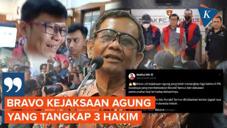 3 Hakim PN Surabaya Ditangkap, Mahfud: Bravo Kejaksaan Agung