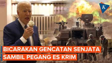 Sambil Nikmati Es Krim, Biden Berharap Gencatan Senjata Gaza Tercapai Senin Depan