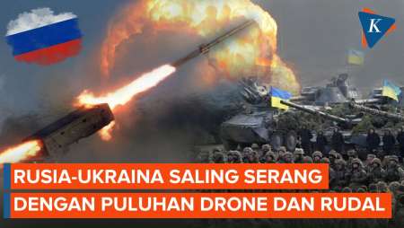 Rusia-Ukraina Saling Serang Pakai Puluhan Drone dan Rudal