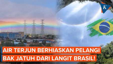 Air Terjun Seolah Jatuh dari Langit Brasil, Berhiaskan Pelangi di Mulut Gua!