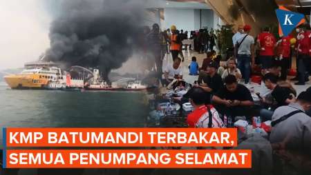KMP Batumandi Terbakar di Perairan Merak Banten