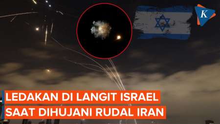 Penampakan Ledakan di Langit Tel Aviv Saat Iran Luncurkan Gelombang Serangan Baru