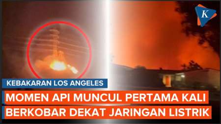 Awal Kebakaran di Altadena LA Terekam! Api Berkobar Dekat Tower Listrik