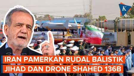 Gelar Parade Militer, Iran Pamerkan Rudal dan Drone Hasil Buatannya Sendiri