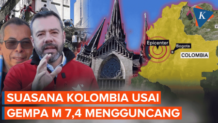 Penampakan Kolombia Usai Gempa M 7,4, Menara Gereja Nyaris Ambruk