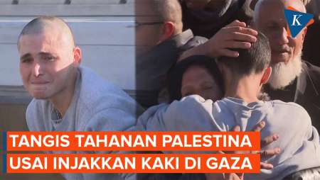 Potret Tahanan Palestina Menangis Usai Injakkan Kaki ke Gaza Lagi