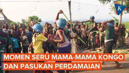 Momen Seru Pasukan Perdamaian TNI dengan Mama-mama di Kongo