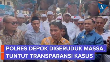Massa Datangi Mapolres Depok, Tuntut Keadilan Pria Yang Diduga Dianiaya Prajurit TNI AL
