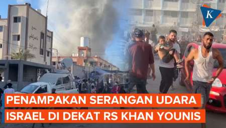 Detik-detik Serangan Israel Hantam Bangunan Dekat RS Khan Younis, Warga Berhamburan