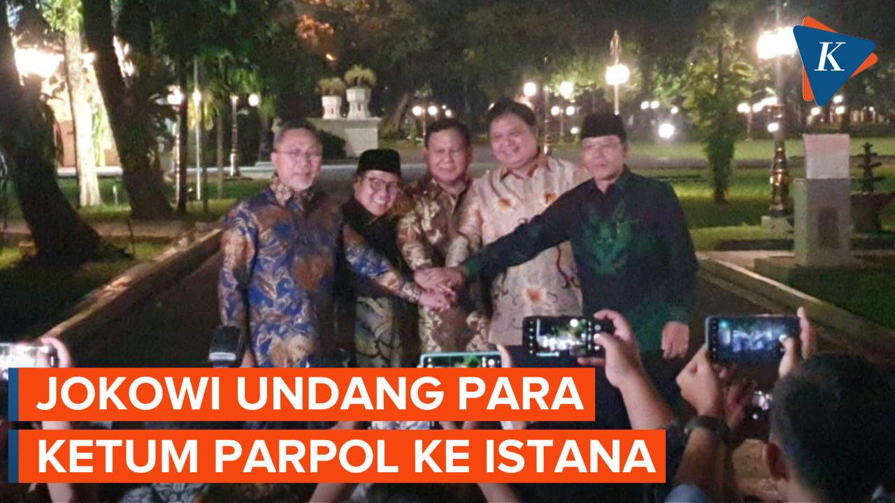 Momen Lima Ketum Parpol Berikan Salam Kompak Usai Bertemu Jokowi di Istana