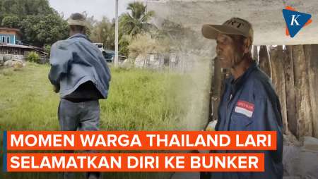 Momen “Mencekam” Warga Thailand Lari Ke Bunker Di Perbatasan Dengan Kamboja