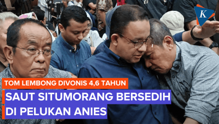 Mantan Pimpinan KPK Peluk Anies Usai Tom Lembong Divonis 4,5 Tahun