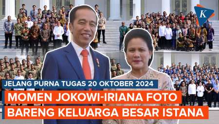 Momen Jokowi-Iriana Pamitan dan Foto Bareng Keluarga Besar Istana