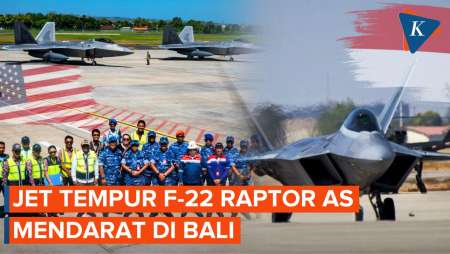 Momen Jet Tempur F-22 Raptor Angkatan Udara AS Mendarat di Bali