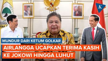 Mundur dari Ketum Golkar, Airlangga Terima Kasih ke Jokowi, Prabowo, hingga Luhut