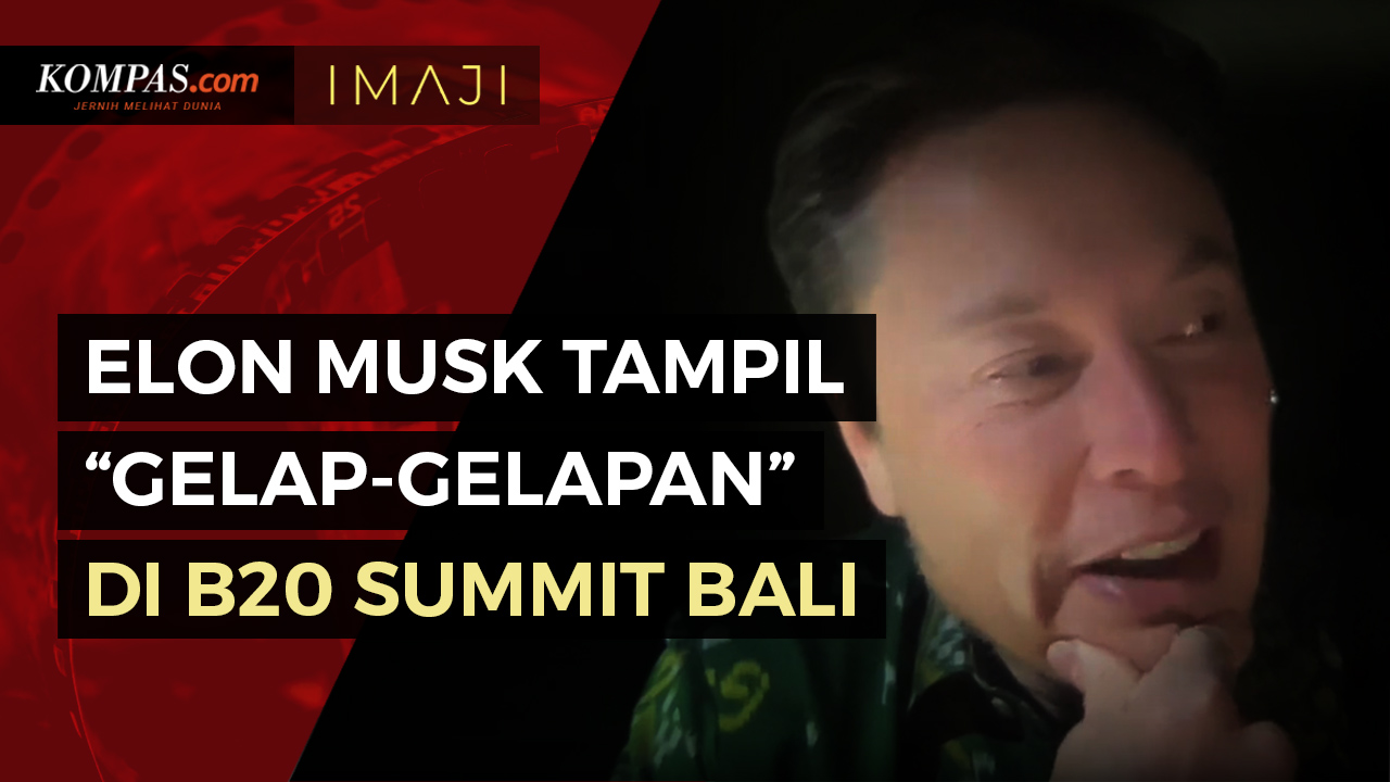 Saat Elon Musk Tampil Gelap-gelapan di B20 Summit Bali