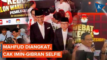 Selesai Debat, Mahfud Diangkat Pendukung, Gibran dan Cak Imin Diajak Selfie