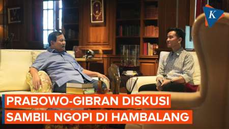 Momen Prabowo-Gibran Diskusi sambil Ngopi Sore di Hambalang
