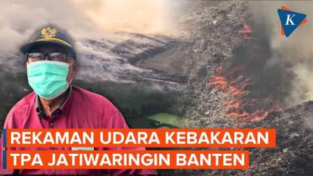 Penampakan Udara Kebakaran TPA Jatiwaringin Di Banten, 154 Warga Terserang ISPA