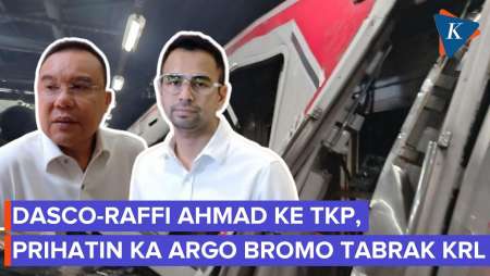 Dasco Dan Raffi Ahmad Tinjau TKP KA Argo Bromo Tabrak KRL, Ucapkan Rasa Prihatin