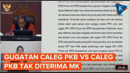 Gugatan Caleg PKB vs Caleg PKB di Dapil Sumsel 2 Tak Diterima MK karena Tak Serahkan Alat Bukti